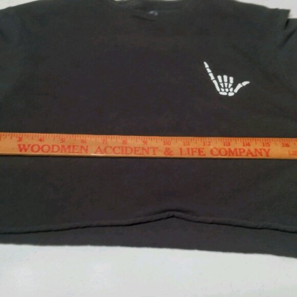 Call Your Mother Cropped Shirt Medium Skeleton Surfer Have A Nice Day Everyone - Picture 4 of 11